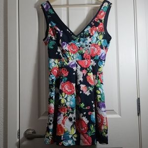 Iron Fist Mini Black Floral Dress